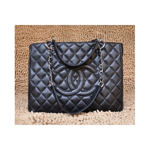 Chanel A20995 Nero Agnello Classico Gst Commerciale Tote Con Ecs