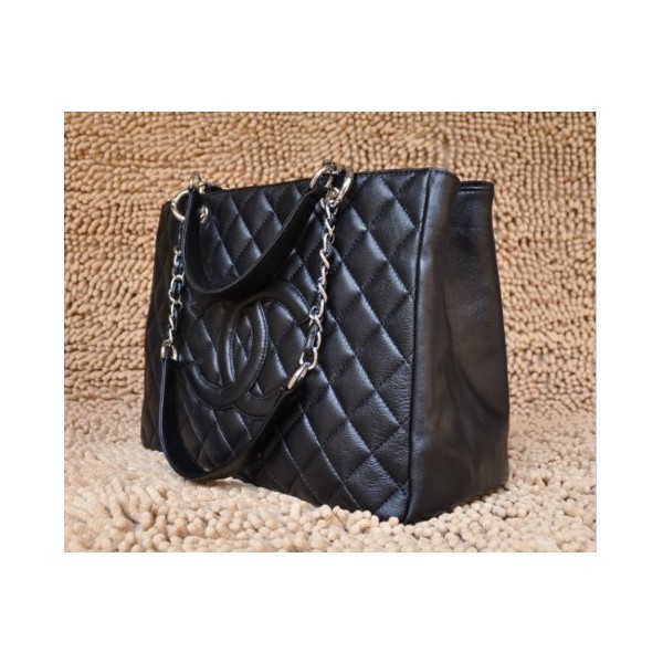 Chanel A20995 Nero Agnello Classico Gst Commerciale Tote Con Ecs