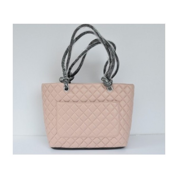 Chanel A25619 Borse In Pelle Di Agnello Rosa Nero Con Logo Doppi