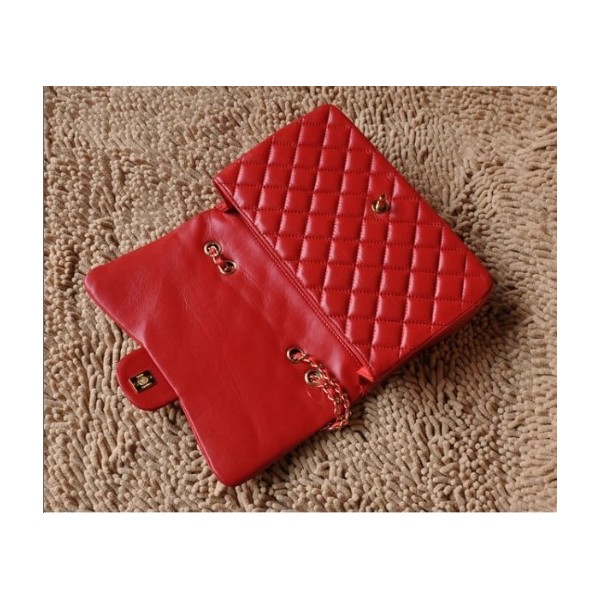 Chanel A28600 Flap Borse Agnello Con Ghw Classico Rosso