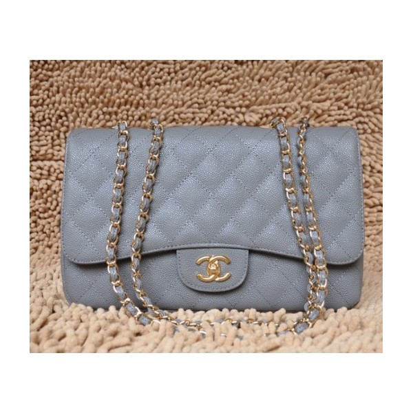 Chanel A28600 Nero Caviar Leather Borse Jumbo Flap Con Oro Hw