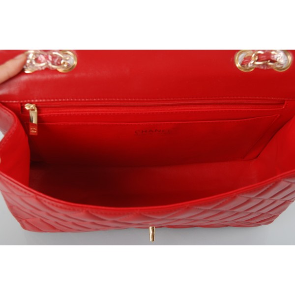 Chanel A28600 Rosso Flap Borse Agnello Con Hardware Oro