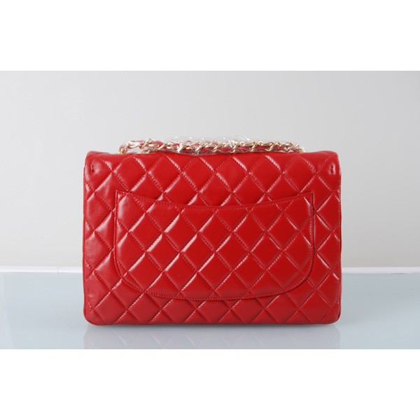 Chanel A28600 Rosso Flap Borse Agnello Con Hardware Oro