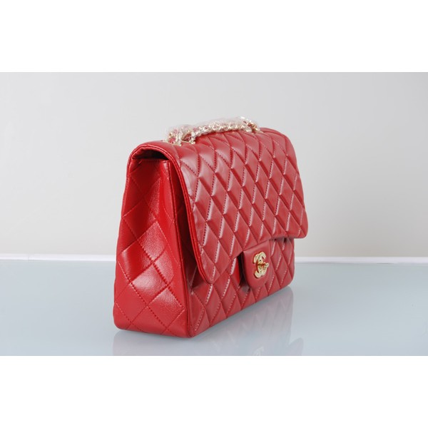 Chanel A28600 Rosso Flap Borse Agnello Con Hardware Oro