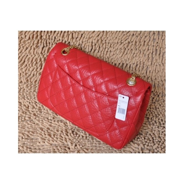 Chanel A28668 Flap Borse In Pelle Di Vitello Rosso Con Oro Hw Cl