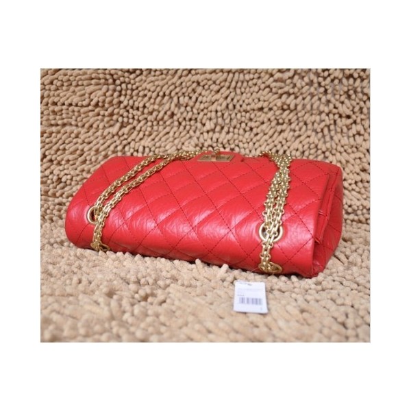 Chanel A28668 Flap Borse In Pelle Di Vitello Rosso Con Oro Hw Cl