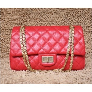 Chanel A28668 Flap Borse In Pelle Di Vitello Rosso Con Oro Hw Cl