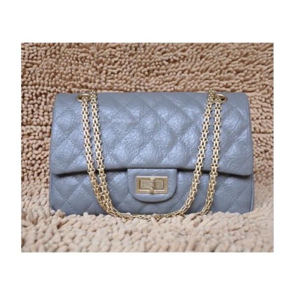 Chanel A28668 Grigio Pelle Di Vitello Flap Borse Con Oro Hw