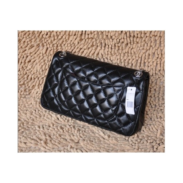 Chanel A30226 Flap Borse Nero Con Argento Hw Agnello