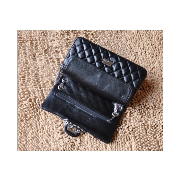 Chanel A30226 Flap Borse Nero Con Argento Hw Agnello