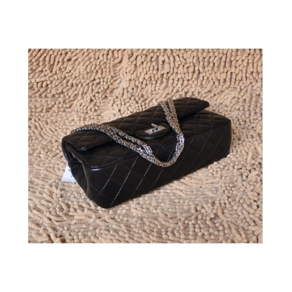 Chanel A30226 Flap Borse Nero Con Argento Hw Agnello