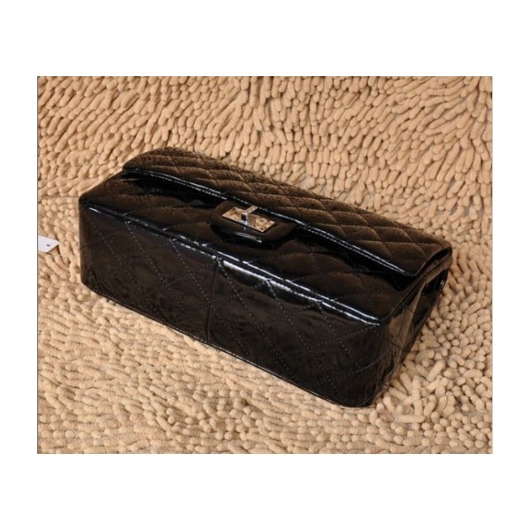 Chanel A30227 Black Leather Borse In Vernice Con Argento Hw Patt