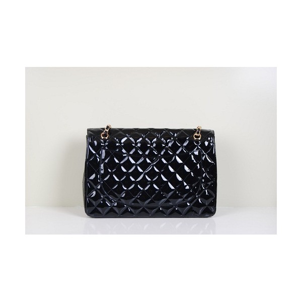 Chanel A36070 Borse In Pelle Di Vitello Vernice Nero Con Patta M