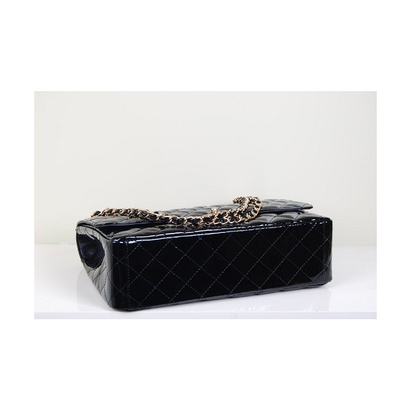 Chanel A36070 Borse In Pelle Di Vitello Vernice Nero Con Patta M