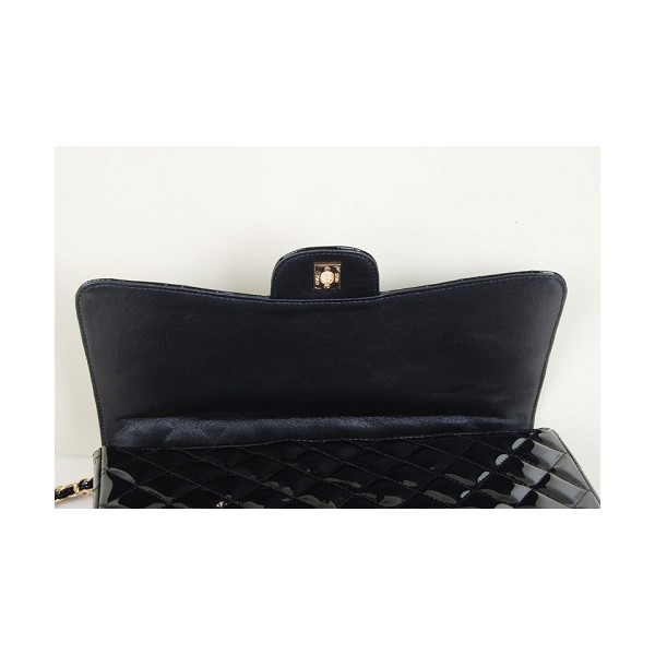 Chanel A36070 Borse In Pelle Di Vitello Vernice Nero Con Patta M