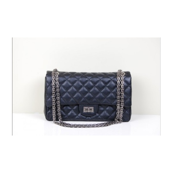 Chanel A37587 Nero Caviar Flap Borse In Pelle Con Silver Hw Retr