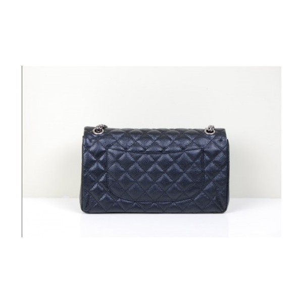 Chanel A37587 Nero Caviar Flap Borse In Pelle Con Silver Hw Retr