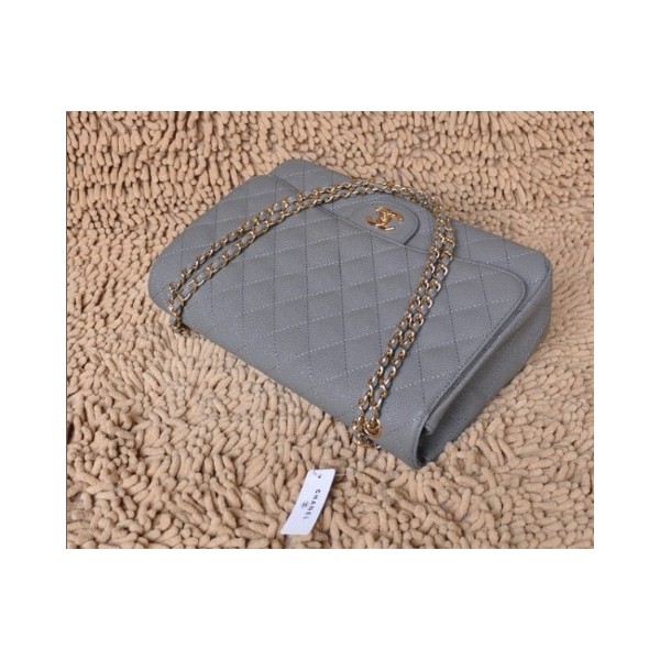 Chanel A47600 Black Leather Borse Grain Con Gold Hw Lembo Maxi