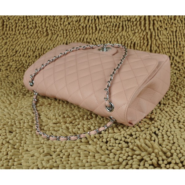 Chanel A47600 Caviar Leather Flap Borse Maxi Rosa Con Ecs