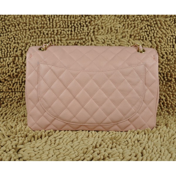 Chanel A47600 Flap Maxi Borse In Pelle Caviale Con Oro Hw Rose