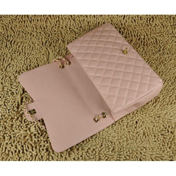 Chanel A47600 Flap Maxi Borse In Pelle Caviale Con Oro Hw Rose