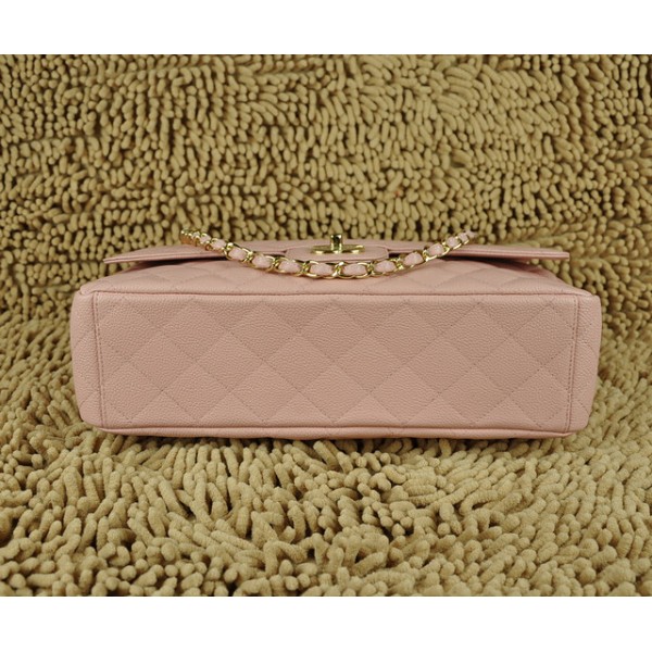 Chanel A47600 Flap Maxi Borse In Pelle Caviale Con Oro Hw Rose