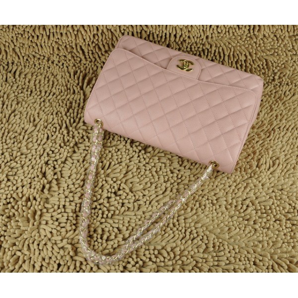 Chanel A47600 Flap Maxi Borse In Pelle Caviale Con Oro Hw Rose