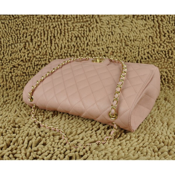 Chanel A47600 Flap Maxi Borse In Pelle Caviale Con Oro Hw Rose