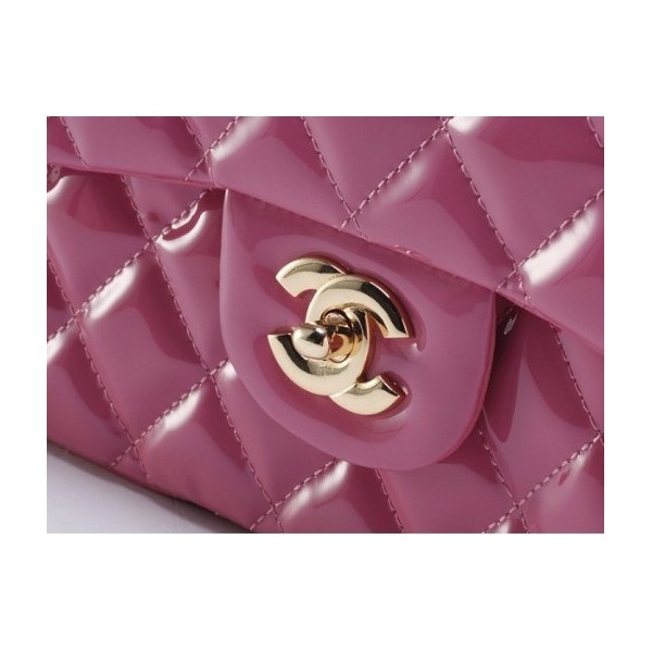 Chanel A47600 Rosa Brevetto Flap Borse In Pelle Con Oro Hw Maxi