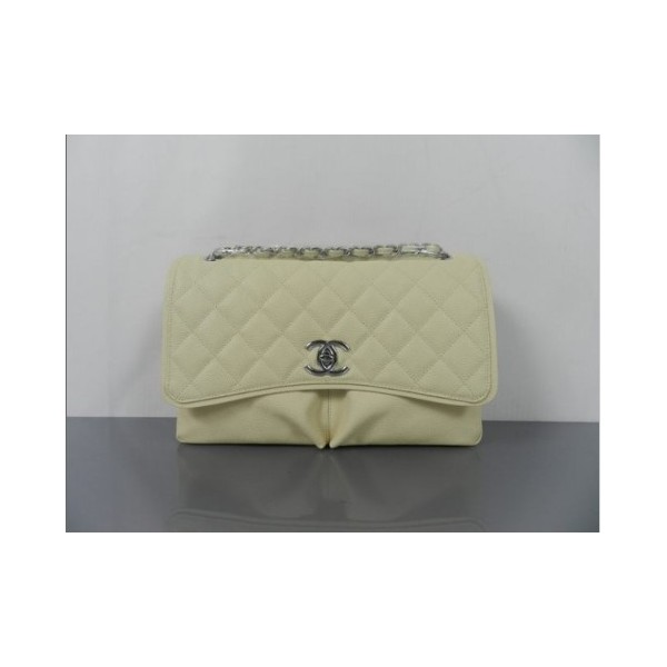 Chanel A48867 Bianco Rotti Di Grano Flap Borse In Pelle Con Ecs