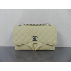 Chanel A48867 Bianco Rotti Di Grano Flap Borse In Pelle Con Ecs