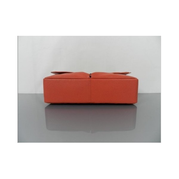 Chanel A48867 Red Grain Flap Borse In Pelle Con Silver Hw Classi