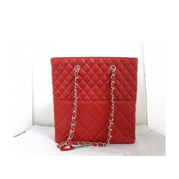 Chanel A49271 Grande Red Bag Agnello Con Shw