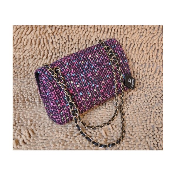 Chanel A49464 Viola Tweed Borse Flap Classic Con Fantasy Gioiel