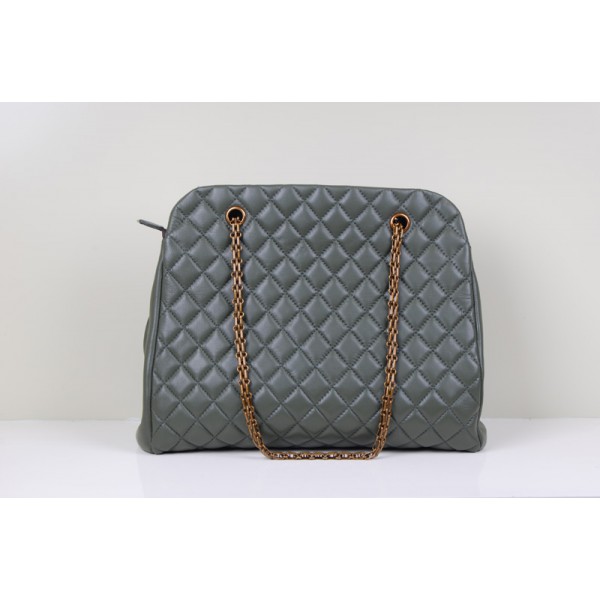 Chanel A49855 Classic Quilted Verde Large Tote Agnello