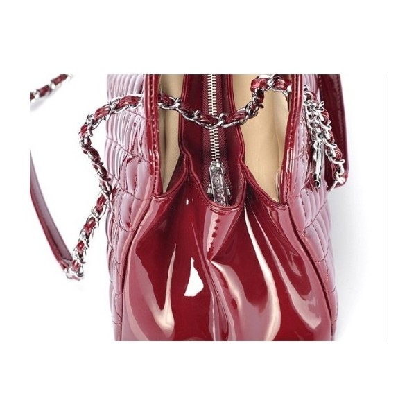 Chanel A50556 Bowling Bag In Vernice Marrone Con Ecs
