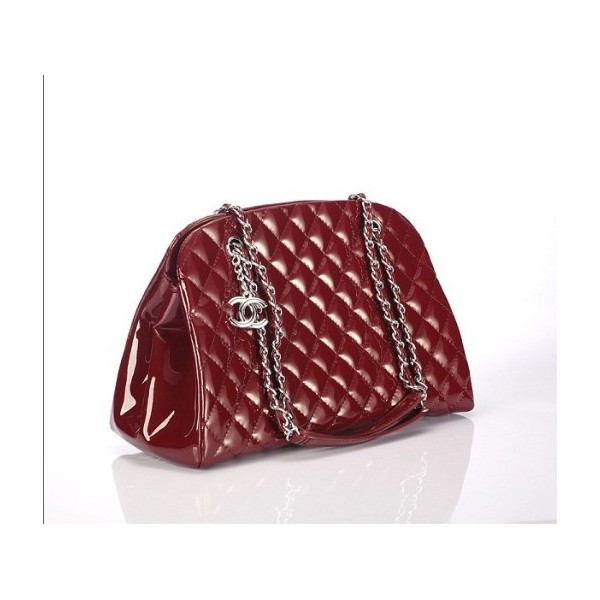 Chanel A50556 Bowling Bag In Vernice Marrone Con Ecs