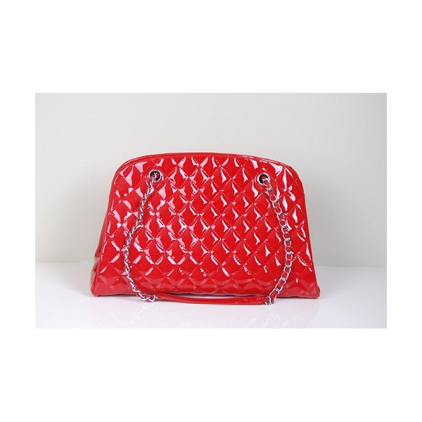 Chanel A50556 Red Patent Bowling Borse In Pelle Con Ecs