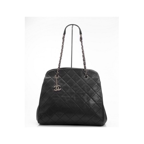 Chanel A50558 Borse Bowling In Pelle Nera Iridescente