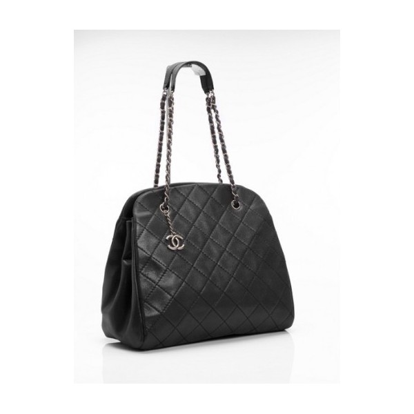 Chanel A50558 Borse Bowling In Pelle Nera Iridescente