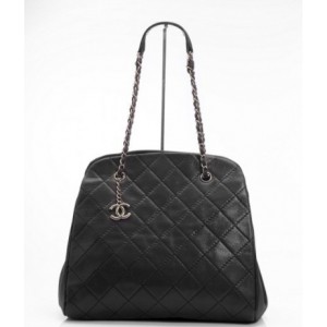 Chanel A50558 Borse Bowling In Pelle Nera Iridescente