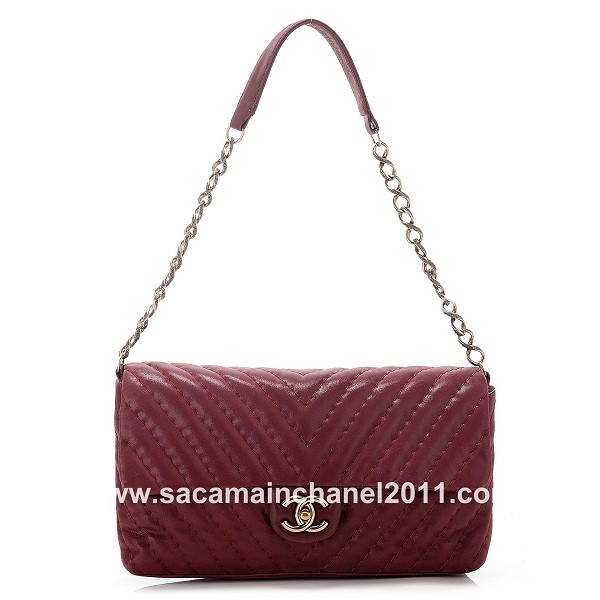 Chanel A50676 Borse Iridescente Lembo Scuro Pelle Rossa Con Ghw