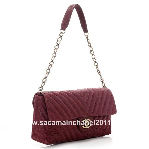 Chanel A50676 Borse Iridescente Lembo Scuro Pelle Rossa Con Ghw