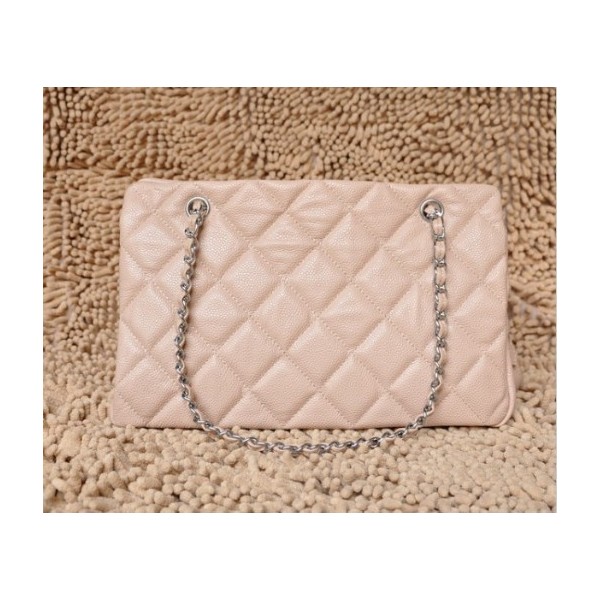 Chanel A50755 Albicocca Grain Leather Tote Con Logo Cc
