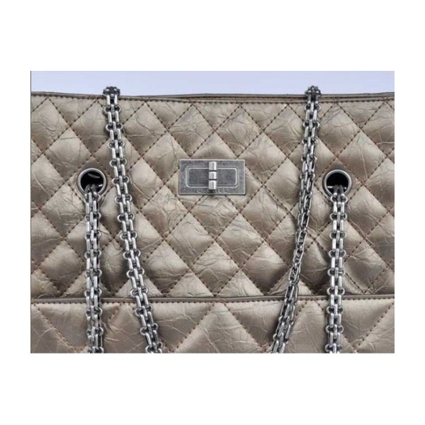 Chanel A50979 Vitello Bronzo Tote Grande Con Silver Hw Retro