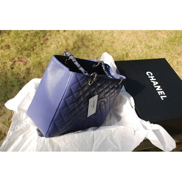 Chanel A50995 Caviar Leather Shopping Bags Gst Blu