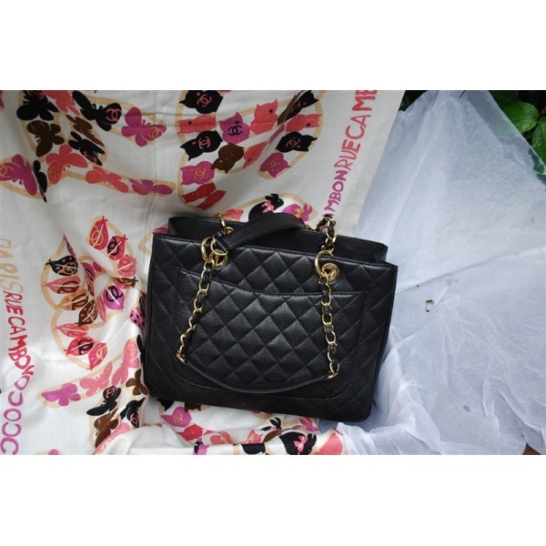 Chanel A50995 Nero Caviar Shopping Borse In Pelle Con Ghw Gst