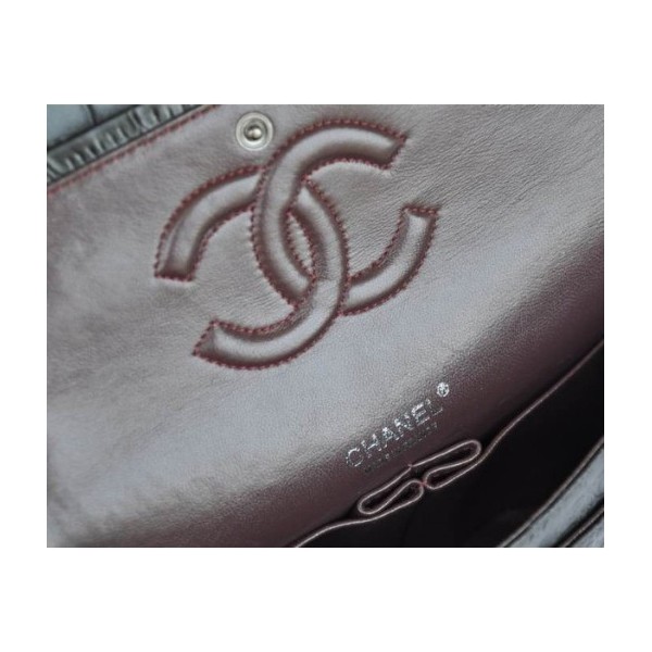 Chanel Croc Veins Nero Flap Bag In Pelle Con Colore Hw Pistola
