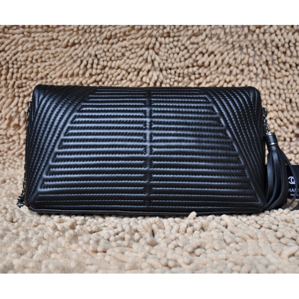 Chanel Quilted A65835 Nero Flap Borse Agnello Con Tassel