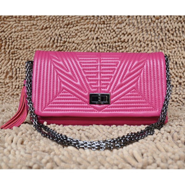 Chanel Quilted A65835 Rose Flap Borse Agnello Con Tassel